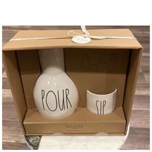 NEW Rae Dunn Pour Sip Bedside Water Carafe & Cup Set